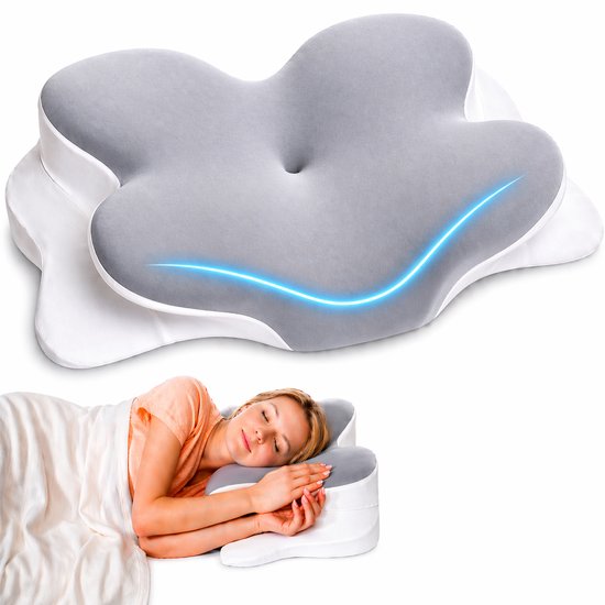 Ergonomisch Hoofdkussen - 95% Katoen - Hoofdkussen Nekklachten - Vlinderkussen - Voor Rug-, Buik- en Zijslapers - Memory Foam - Traagschuim Kussen - Slaapkussen - Kussen - Ergonomisch Kussen - Orthopedische Kussens - Zacht