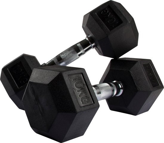 VirtuFit Hexa Dumbbell Pro - 10 kg - Hexagon Dumbbell - Duurzaam en Slijtvast - Krachttraining - Gewicht - CrossFit & Fitness - Geschikt voor Beginners en Professionals - Per Stuk Verkocht