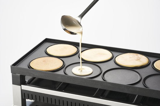 Solis Raclettegrill & Pizzagrill - Gourmetstel voor 8 Personen - Raclette Gourmet Set - Tafelgrill met 4 Verschillende Functies