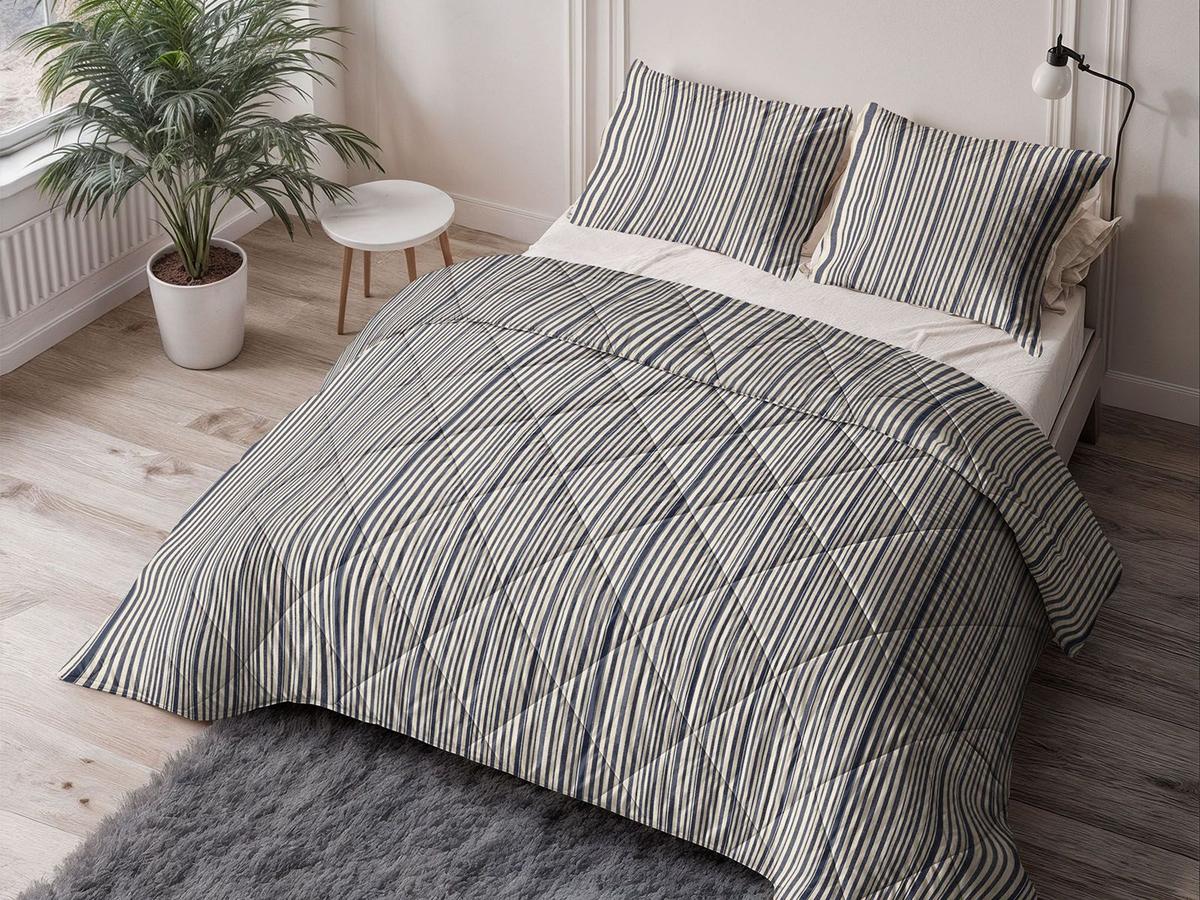 Sleeptime Lazy Wasbaar Dekbed - Katoen - maat 200 x 200 cm - Misty Beige/Grijs