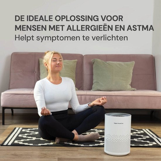 Vitapur Luchtreiniger - Air purifier - Luchtreiniger met HEPA filter - Ionisator met 360 graden flow - extreem stil met timer - wit