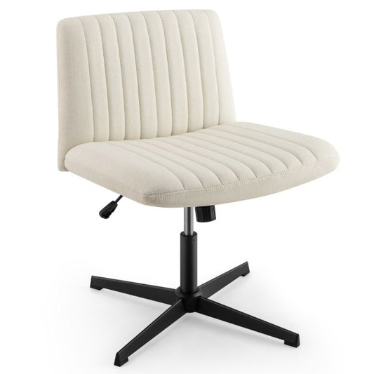 Coast Bureaustoel zonder wielen met brede zitting, 71 x 66 x 78-91,5 cm, beige, 120° kantelbaar, verstelbaar