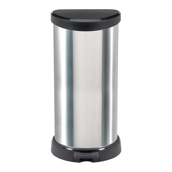 Curver Decobin - Prullenbak - 40 liter - Zilver Metallic