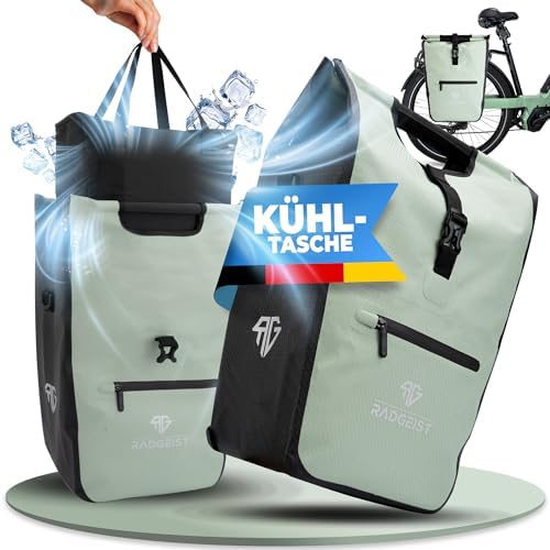 RADGEIST Bagagedragertas voor Fietsdrager met Uitneembare Koeltas en Boodschappentas, 22-28 Liter