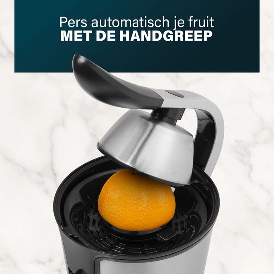 Princess Citruspers 201873 - 2 perskegels - Extreem krachtige motor - 1000W - Elektrische citruspers - Perst alle soorten citrus vruchten