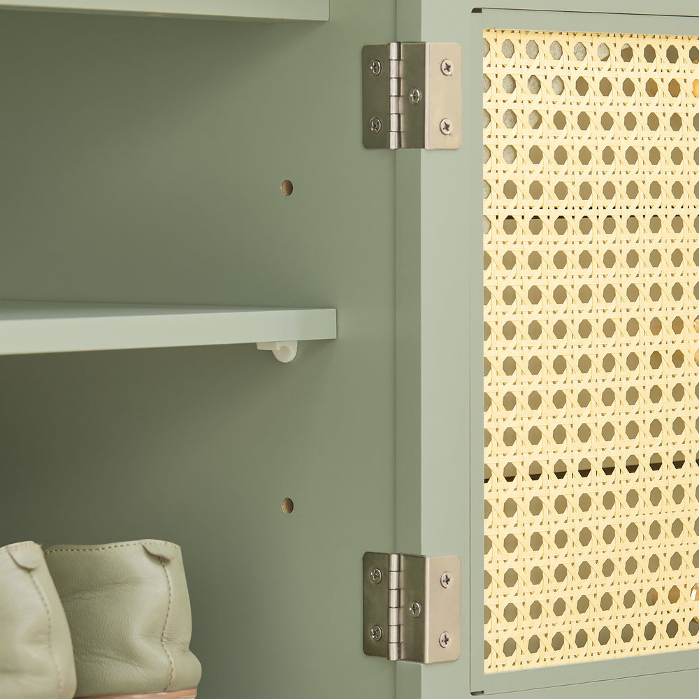 SoBuy® FSR129-GR Schoenenbank, Schoenenkast, Entree Lage Kast, Opbergbank, Opbergkast Met 3 Lades,1 Gestoffeerd Kussen En 2 Deur