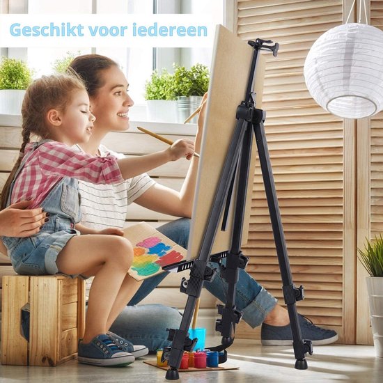 CreaTime schildersezel Verstelbaar Inklapbaar Voor volwassenen Ezel Met luxe hoes/draagtas Veldezel