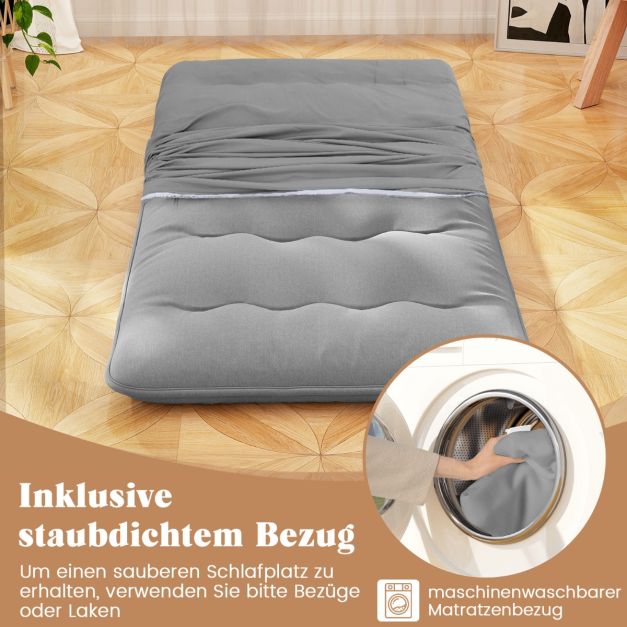 Coast Japanse Futonmatras – Oprolbaar Tatami Matras met Wasbare Hoes en Draagtas – 90/140 x 200 x 10 cm