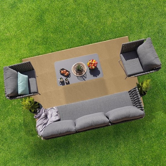 LifeGoods Buitenkleed - 152x230CM - Vloerkleed - Tuintapijt - Buitentapijt - Incl. Draagtas - Beige