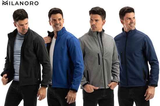 Milanoro - Wind- en waterdichte jasjes - Jas met kap - Navy - XXL