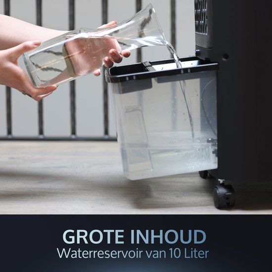 JAP Appliances Edmonton - 4 in 1 Aircooler, Ventilator, Ionisator en luchtbevochtiger - Met afstandsbediening en timer - Luchtkoeler Inclusief 2 koelelementen - Mat zwart