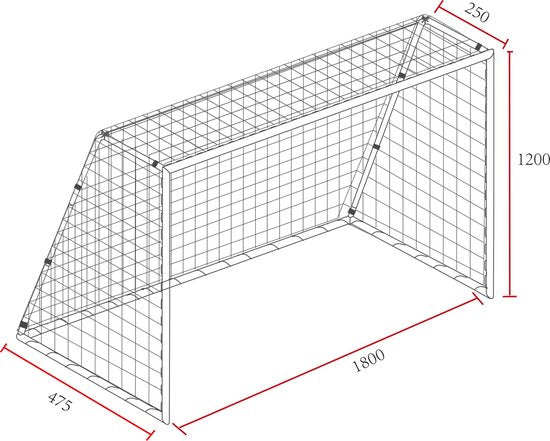 AXI Voetbaldoel Cristiano 180x120cm Antraciet - Incl. grondankers - gepoedercoat stalen frame