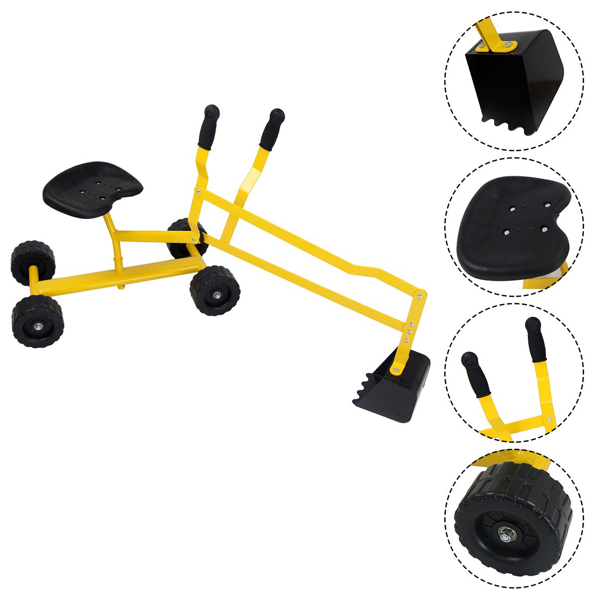 Coast Graafmachine voor kinderen - 360° draaibare stoel - Metalen frame - Geel