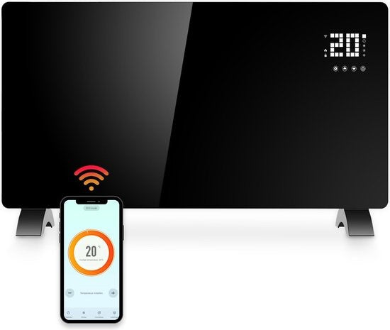 Gologi Elektrische Convectorkachel – 2000W – Thermostaat, App & Touchbediening – 42,3 x 33 x 11,5 cm – Zwart
