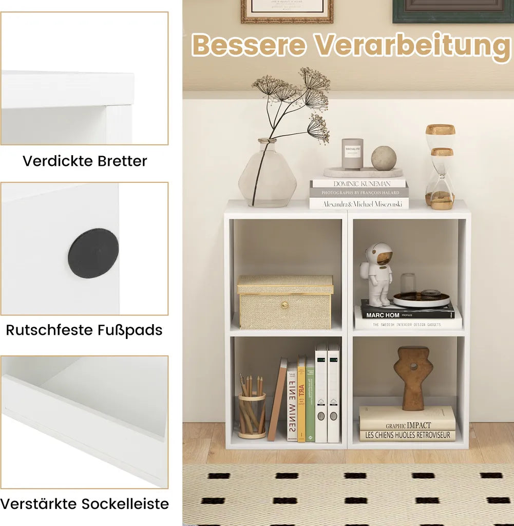 Coast Boekenkast Wit – 2-Vaks Kubus Kast – 35 x 33 x 69,5 cm