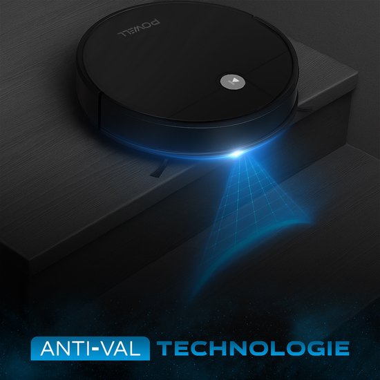 Powell Robotstofzuiger - Robotstofzuiger met Dweilfunctie - Robotstofzuiger met Laadstation - Robot Stofzuiger - Dweilrobot - Zwart