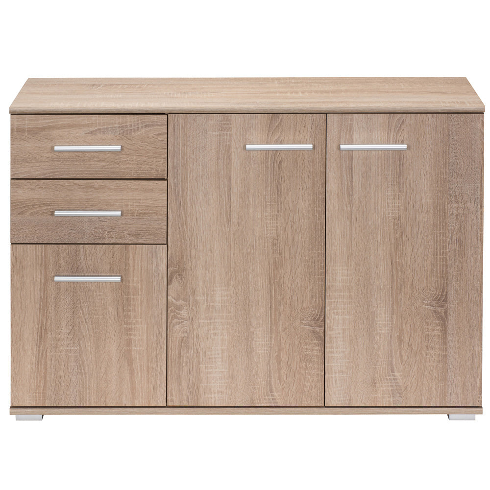 Casaria Dressoir Alba – 3 Deuren 2 Laden MDF - 107x75x35 cm Eiken