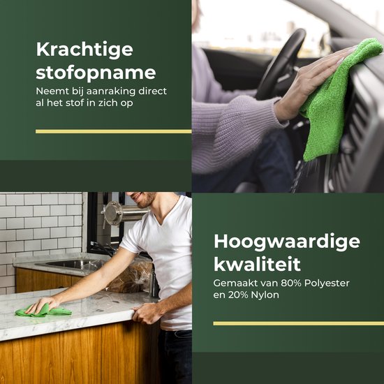 Gandria Microvezeldoekjes - 12 Stuks - Schoonmaakdoekjes - 30 x 30 cm - Vaatdoekjes - Microvezel - Wasbare Reinigingsdoekjes - Huishouddoekjes