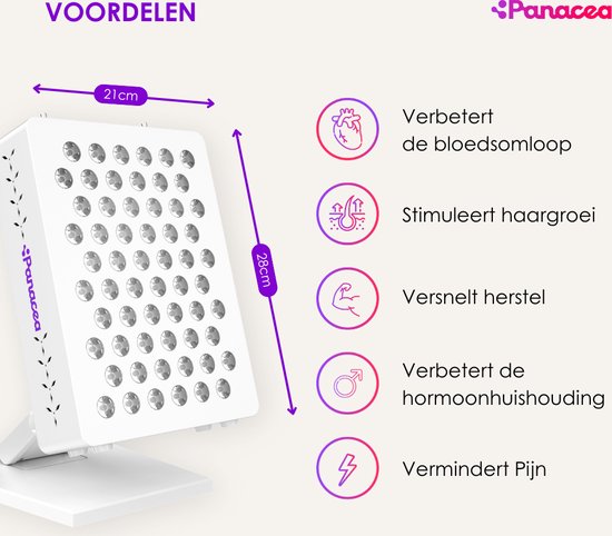 Panacea ATP Optimum 300 – LED Rood & Nabij-Infrarood Lamp – Anti-Age Collageen – Spieren, Gewrichten & Huidherstel – Lichttherapie