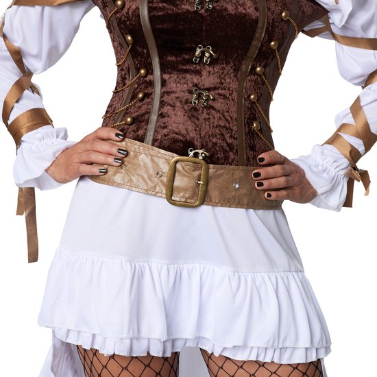 dressforfun - Woman-steampunk paleiswachtster S - verkleedkleding kostuum halloween verkleden feestkleding carnavalskleding carnaval feestkledij partykleding - 302315