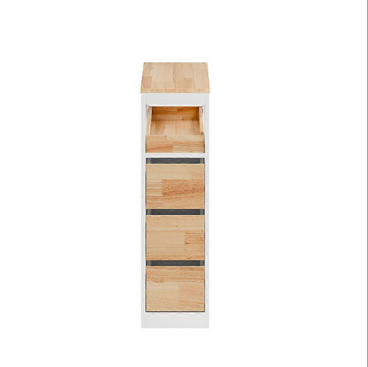 SoBuy Slim Badkamerkast – Smalle Opbergkast met 3 Lades – Ruimtebesparend – 65x23x82 cm
