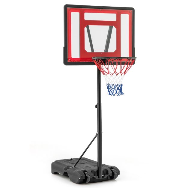 Coast Verstelbare Basketbalring voor Zwembad – 165-185 cm Hoog – Rood – Draagbare Basketbalstandaard voor Kinderen, Tieners en Volwassenen