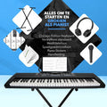 Finesse Keyboard Piano met Standaard - 61 Keys - New Orleans Model - zwart - 85.9 x 32.2 x 10.4 cm