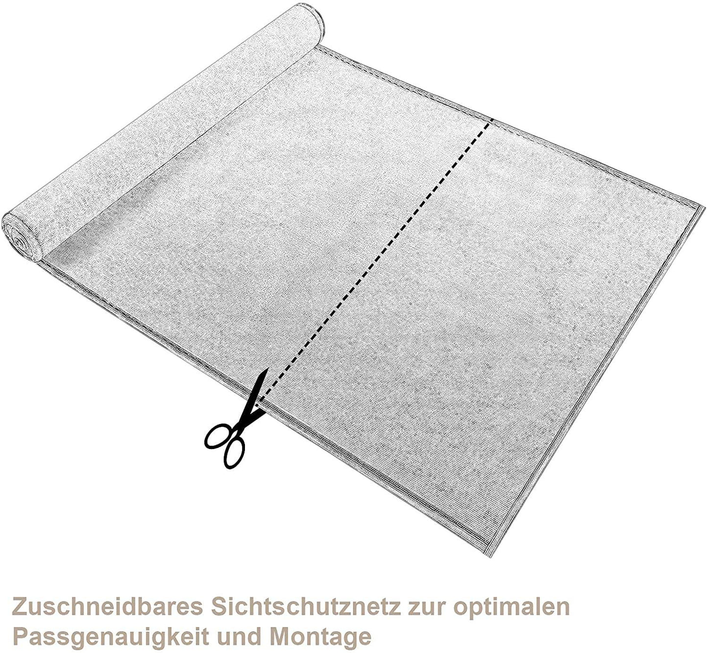WOLTU Tuinscherm HDPE 180g/m² Anthracite - 1,8 x 15 m