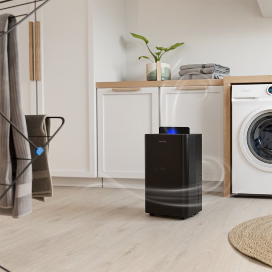 Auronic Luchtontvochtiger - Compact Pro Plus - 24L - Slaapkamer, Badkamer, Woonkamer en Kantoor - Vochtvreter voor in Huis - Zwart