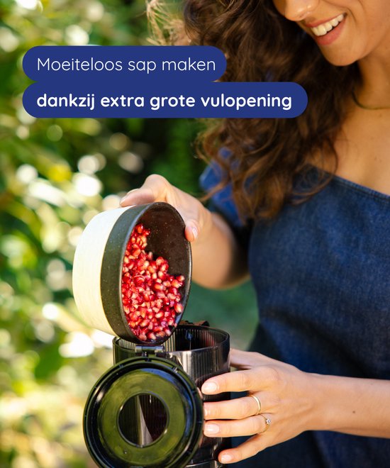 Safecourt Kitchen Sapcentrifuge - Slowjuicer voor Groenten & Fruit - XXL Vulopening - Krachtige motor - Zwart