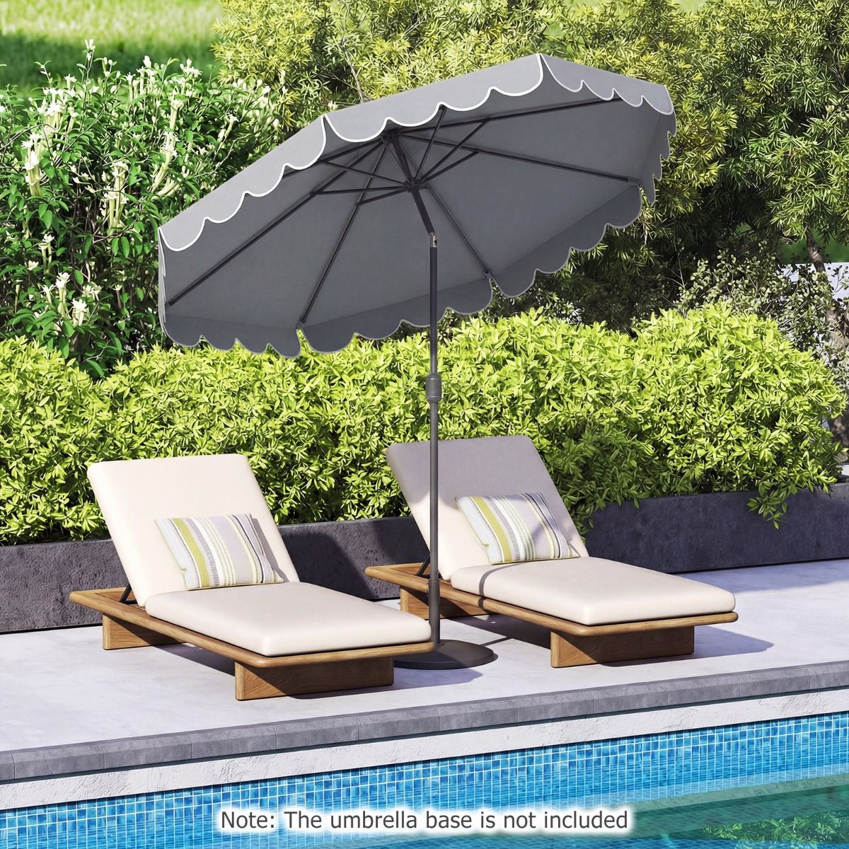 Coast Dubbelzijdige Tuinparasol - 300 cm met zwengel en volant - 35° kantelbaar - Blauw