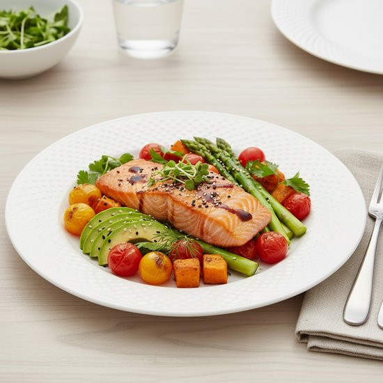 Cookinglife Dinerbord - Wit Bord Voor Hoofdgerechten - Dinner Plate - Melamine - Vaatwasserbestendig - Ø 28 cm