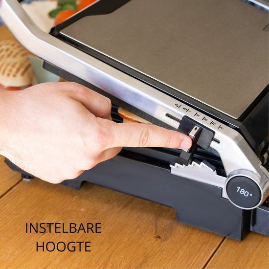 Safecourt Kitchen - 3-in-1 contactgrill - Broodrooster - Verwijderbare platen - 180 °C grill -  RVS