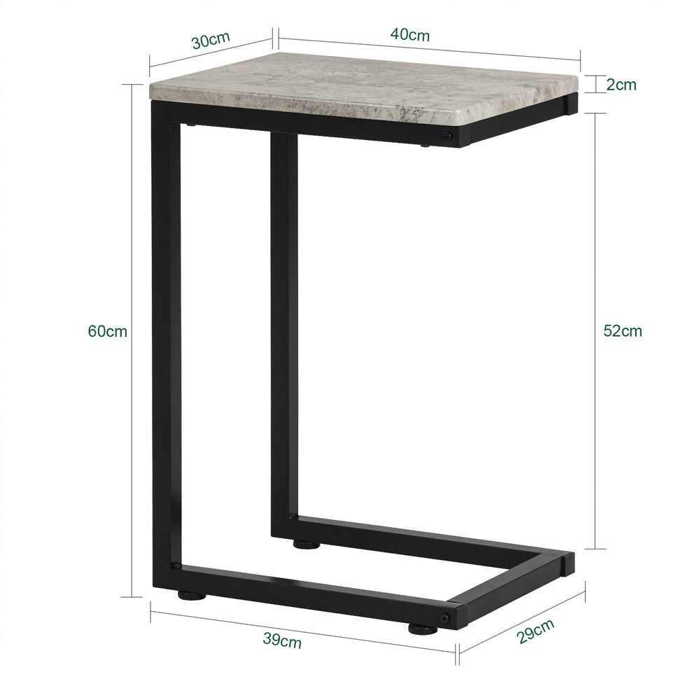 SoBuy FBT44-HG Bijzettafel - Metalen Standaard - 30x60x40 cm -Grijs
