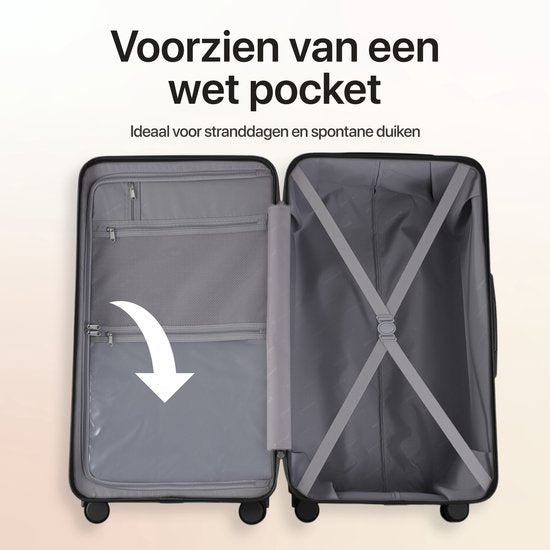 SKYCASES Trunk Reiskoffer – Classic Heritage – Extra Grote Koffer – 110L – TSA Slot – Lichtgewicht Trolley – 78x44x36 cm – Trunk Rolkoffer – Spinner Wielen – Zwart
