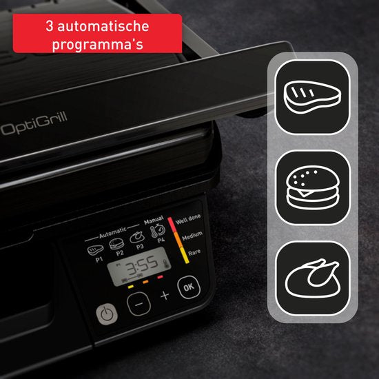 Tefal OptiGrill - GC7P08 - Intelligente grill - Zwart