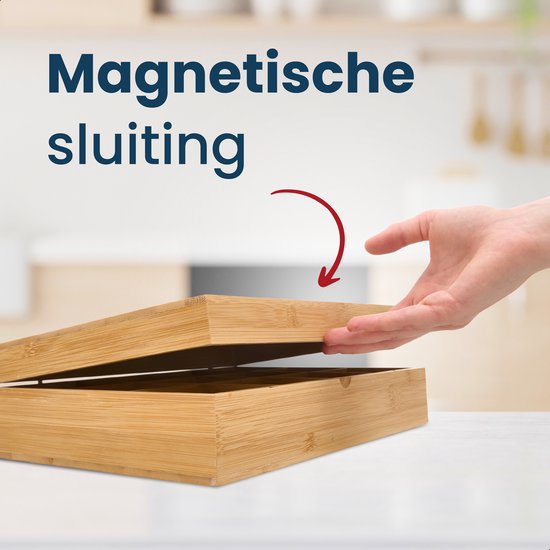 Grandlux Theedoos 12 Vaks – Ruime Vakken voor Pickwick, Pukka, Twinings, Clipper – 100% Bamboe – Thee Organizer