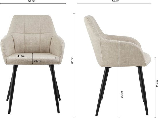 Kick eetkamerstoel Nova - beige