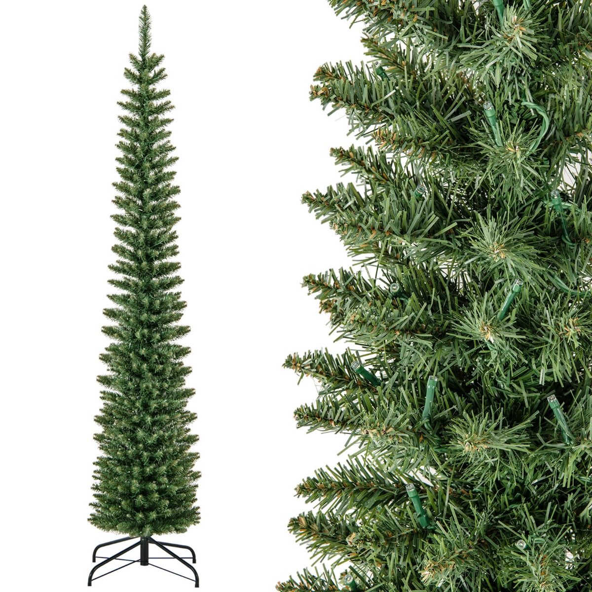 Coast Kunstkerstboom Met 499 Takken - 200 Warmwitte LED-Lampjes - 210 cm Hoog - Groen