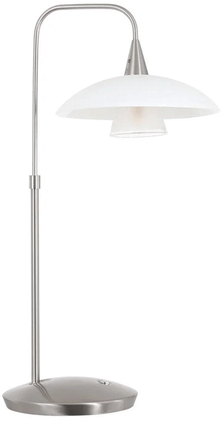 Tafellamp Tallerken 2657ST - Staal/Wit - Modern Design - Inclusief LED Lichtbron - Steinhauer