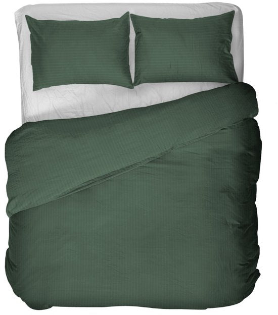 Kayori Elin Dekbedovertrek Katoensatijn - 240x200-220 cm +2 slopen - Lits-jumeaux - Donkergroen