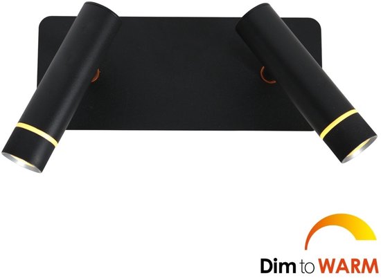 Wandlamp Steinhauer Volari 4713ZW zwart 2-lichts, kunststof en metaal, draaibaar en kantelbaar, moderne binnenverlichting met dimbare LED-modules