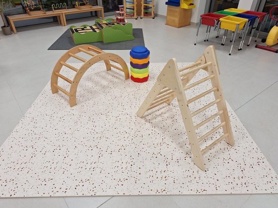 NilaFee™ - Speelmat - Foam - Baby - Speelkleed - Kruipmat - 180 x 120 x 1.5 cm - Puzzelmat - Opbergtas - Classic Zand