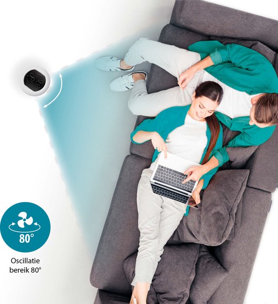 Torenventilator 79 cm – 3 Snelheden – Timerfunctie – Oscillerend – Stil & Compact – Tristar VE‑5806 – Wit