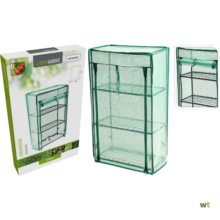 Koopman – Kweekkas Mini – 46 x 24 x 80 cm – Voorzien Van Stevig Metalen Frame En Compact Verticaal Design – Voor Balkon En Terras – Groen Metaal En Kunststof