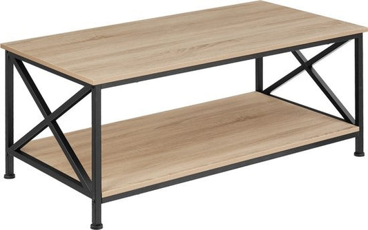 tectake® - Salontafel bijzettafel Pittsburgh industrieel lichtbruin - 100 x 55 x 45,5 cm - 404438
