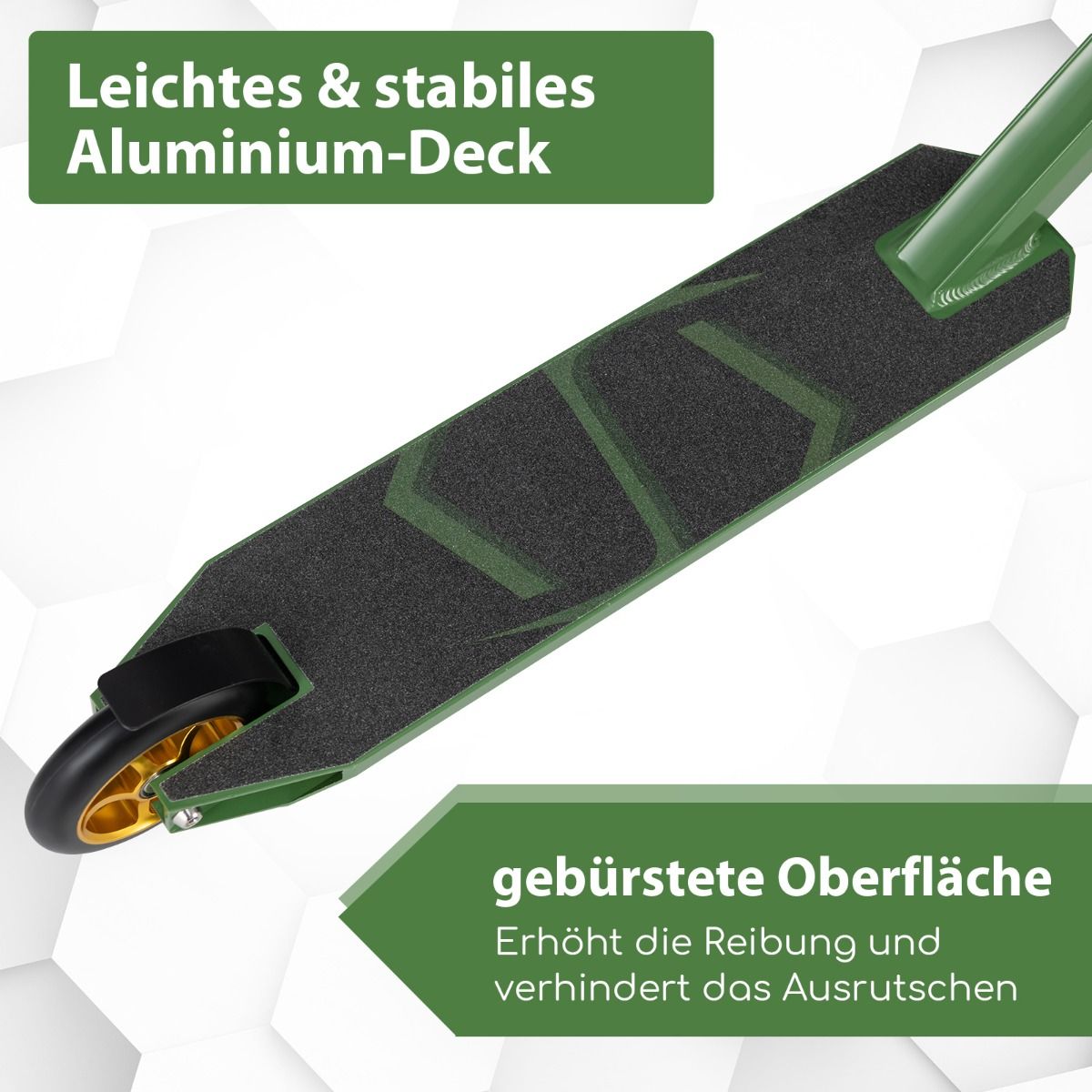Coast stuntstep - 360 graden stuur - aluminium deck - groen