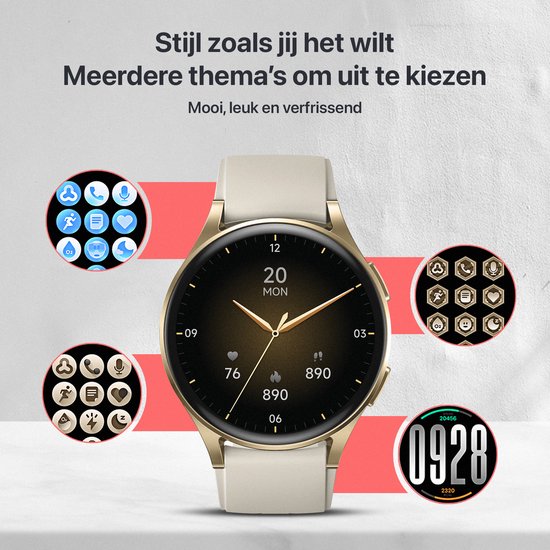 Otiume Zenith GTX05 – Smartwatch – 45mm Amoled Display – GPS – Bluetooth bellen – Goud