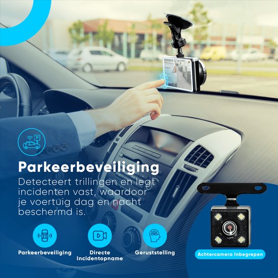 AyeCam Dashcam Pro – Dashcam voor Auto voor en Achter - FULL HD & Nachtvisie – G-Sensor - Incl. 32GB SD