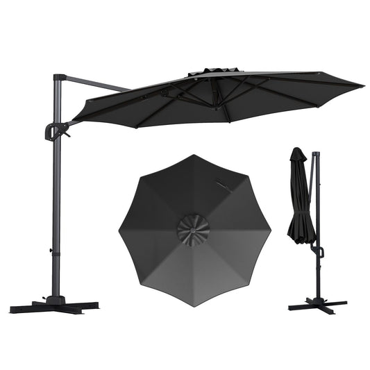 Coast parasol met voetpedaal - 360° draaibaar - kantelbaar in 6 standen - grijs Ø 300 cm